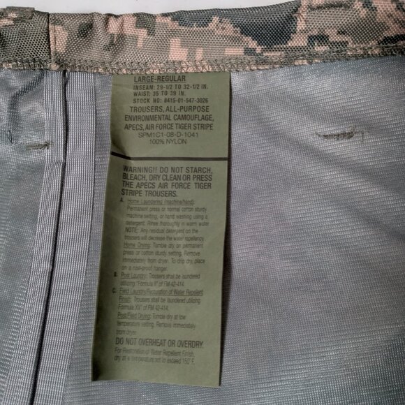 US Air Force Tiger Stripe Camouflage Trousers Large Regular SPM1C1-08-D-1041 - Picture 3 of 16
